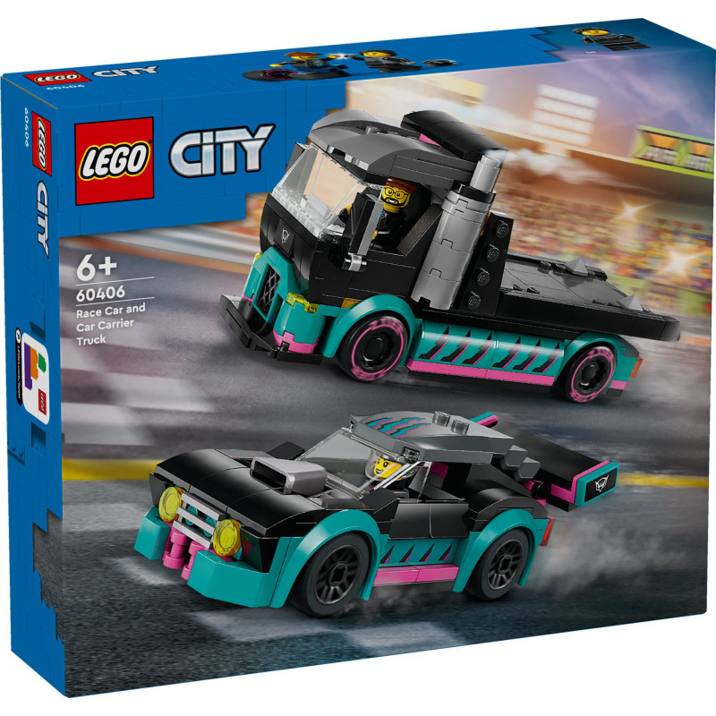 LEGO® 60406 City - Samochód wyścigowy i laweta