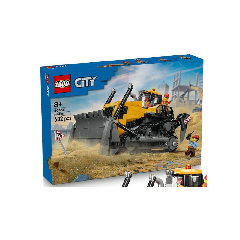 LEGO® 60466 City - Żółty buldożer z ładowarką