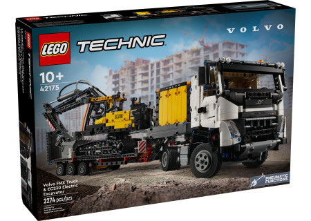 LEGO® 42175 Technic - Ciężarówka Volvo FMX i koparka EC230 Electric