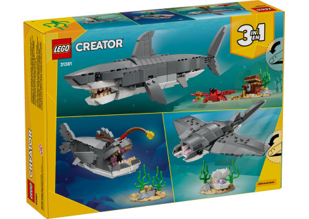 LEGO® 31381 Creator 3w1 - Groźny rekin i skrzynia ze skarbem