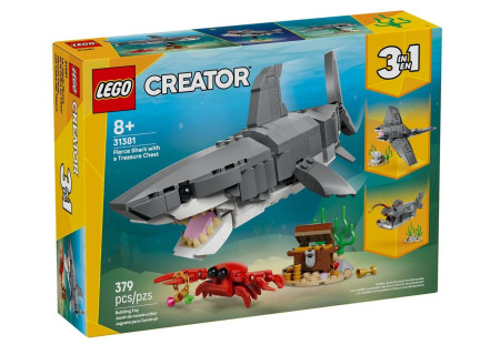 LEGO® 31381 Creator 3w1 - Groźny rekin i skrzynia ze skarbem