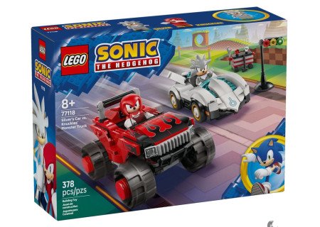 LEGO® 77118 Sonic the Hedgehog - Silver w samochodzie kontra Knuckles w monster trucku